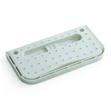 Wall Mounted Shoes Rack Adhesive Foldable Space Saving PP Door Shoe Hanger for Bathroom Blue Free Size - Close-Up Angle