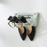 Wall Mounted Shoes Rack Adhesive Foldable Space Saving PP Door Shoe Hanger for Bathroom Blue Free Size - Extra Image