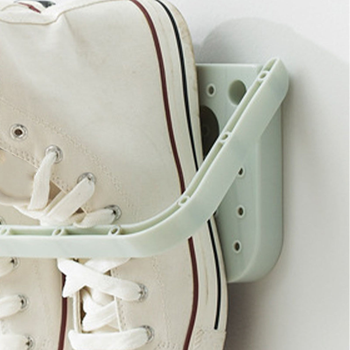 Wall Mounted Shoes Rack Adhesive Foldable Space Saving PP Door Shoe Hanger for Bathroom Blue Free Size