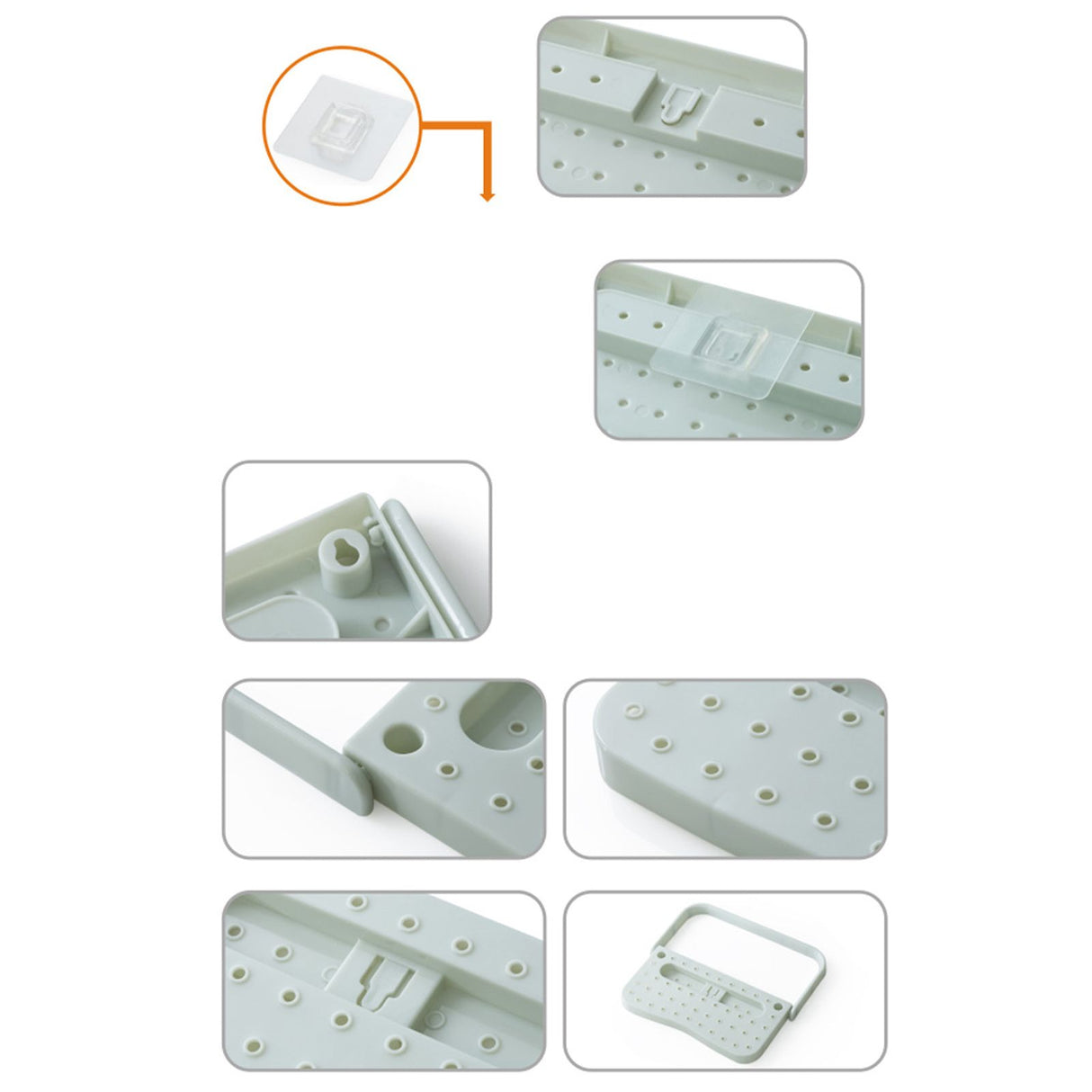 Wall Mounted Shoes Rack Adhesive Foldable Space Saving PP Door Shoe Hanger for Bathroom Blue Free Size