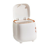 Push Type Desktop Trash Bin with Lid Fashionable Double Layer Large Opening Garbage Container for Living Room White