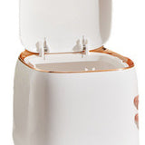 Push Type Desktop Trash Bin with Lid Fashionable Double Layer Large Opening Garbage Container for Living Room White