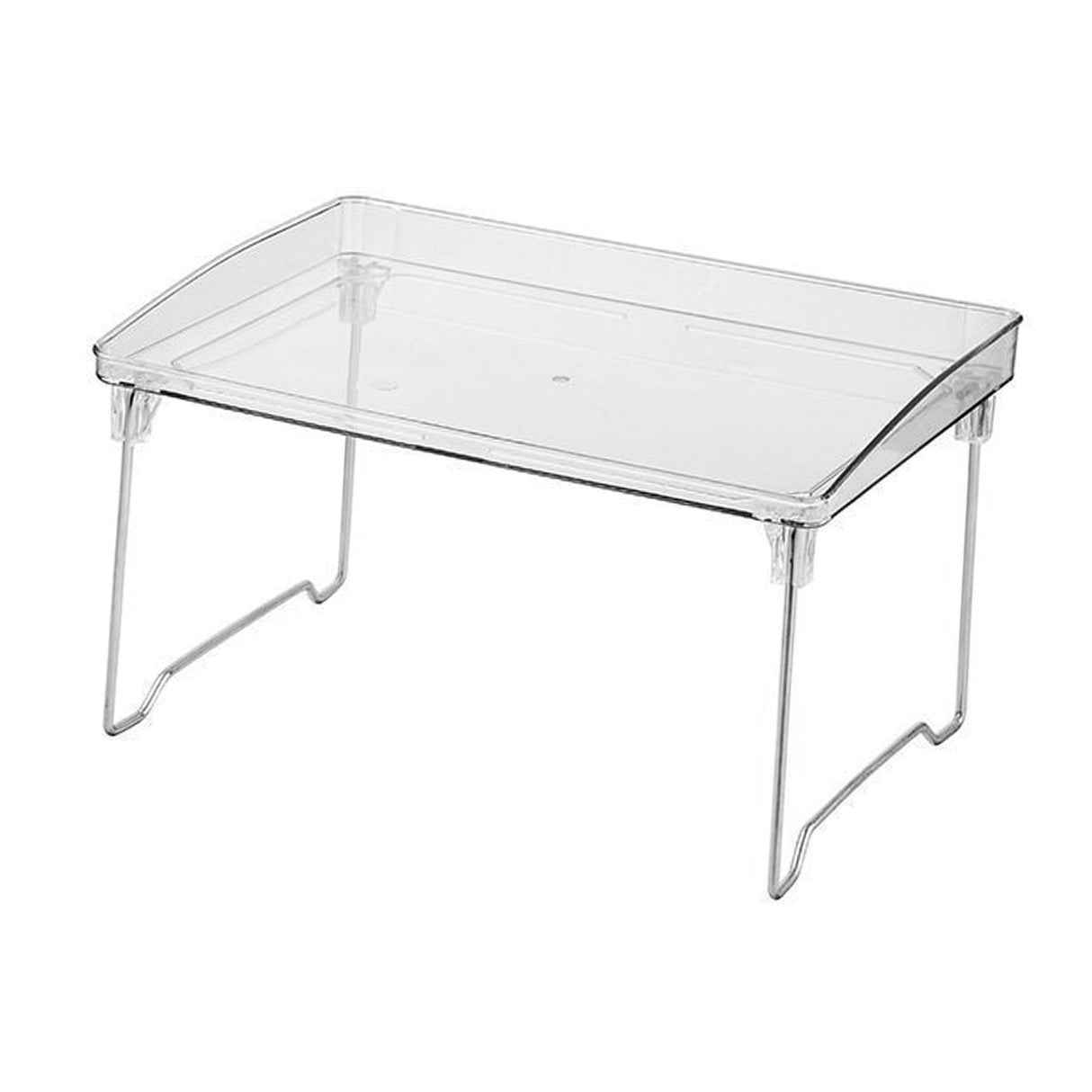 Stackable Clear Organizer Plastic Transparent Tabletop Storage Rack for Makeup Kitchen Tool Stationery One Tier Free Size