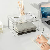 Stackable Clear Organizer Plastic Transparent Tabletop Storage Rack for Makeup Kitchen Tool Stationery One Tier Free Size