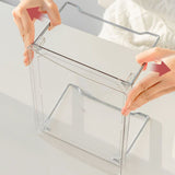 Stackable Clear Organizer Plastic Transparent Tabletop Storage Rack for Makeup Kitchen Tool Stationery One Tier Free Size
