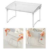 Stackable Clear Organizer Plastic Transparent Tabletop Storage Rack for Makeup Kitchen Tool Stationery One Tier Free Size - Extra Image