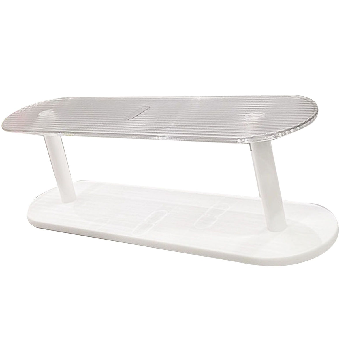 Figure Display Rack White Transparent Large Capacity Plastic Skin Care Rack Cosmetic Holder Stand Double Layer
