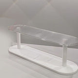 Figure Display Rack White Transparent Large Capacity Plastic Skin Care Rack Cosmetic Holder Stand Double Layer