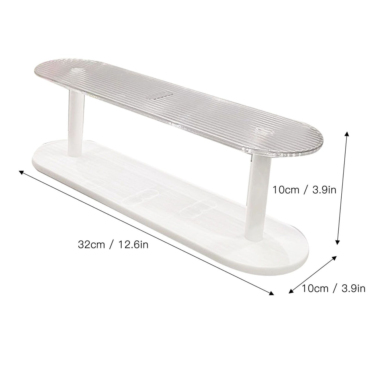 Figure Display Rack White Transparent Large Capacity Plastic Skin Care Rack Cosmetic Holder Stand Double Layer