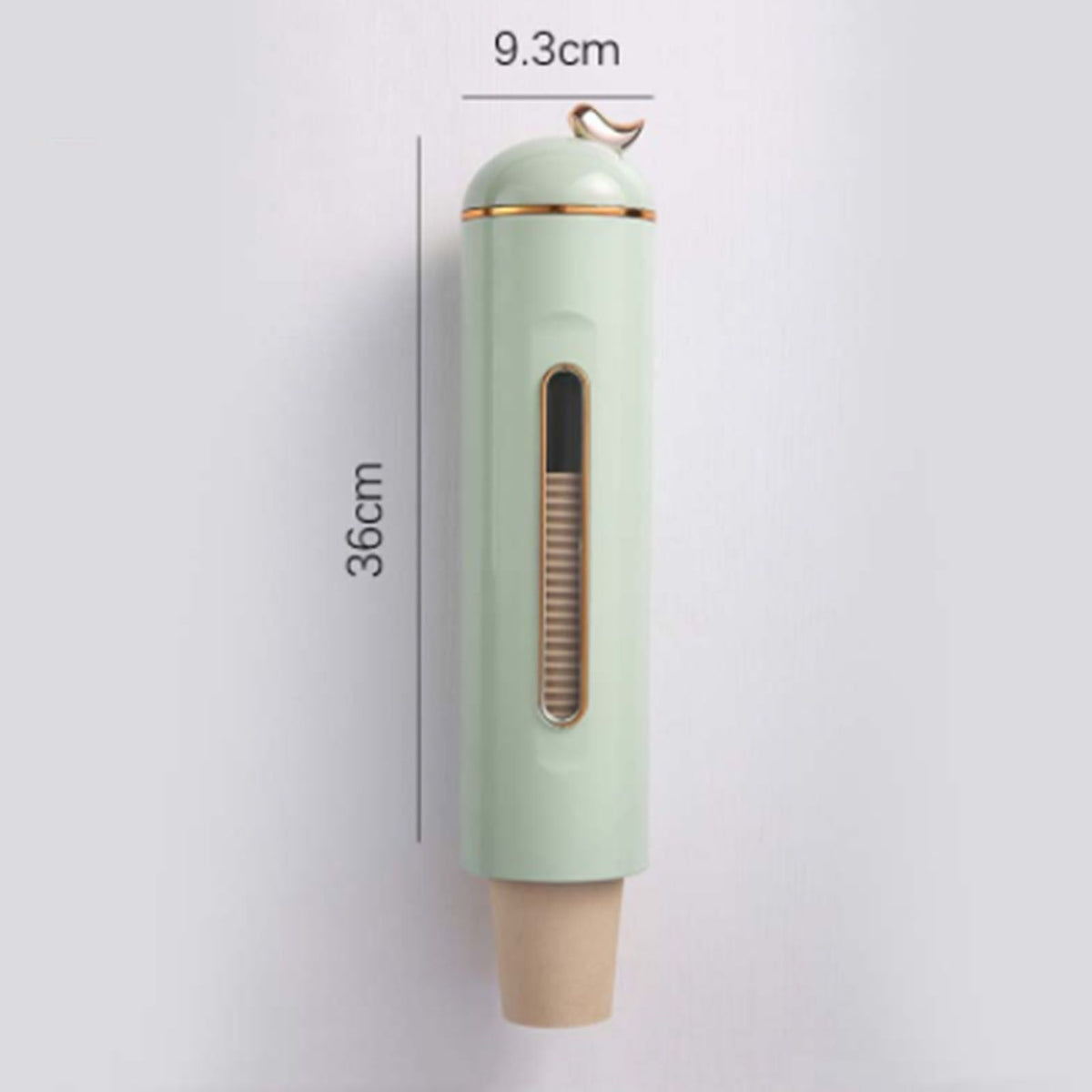 Disposable Paper Cup Organizer Large Capacity Automatic Wall Mounted Cup Dispenser for Home Office Green