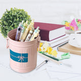 Pen Holder Metal Large Capacity Cute Practical Office Desk Pencil Holder for Study Classroom Pink Free Size - Rear View
