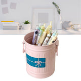 Pen Holder Metal Large Capacity Cute Practical Office Desk Pencil Holder for Study Classroom Pink Free Size