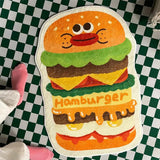 Cute Absorbent Mat Cartoon Pattern Slip Resistant Comfortable Wrapped Edges Area Pad for Bedroom Bathroom Simple Red Flower 40x60cm/15.74x23.62in