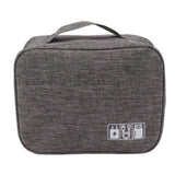 Portable Cord Bag Electronic Accessories Carry Case Waterproof Electronic Storage Bag for Chargers Hard Drives Grey - Top-Down View