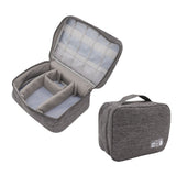 Portable Cord Bag Electronic Accessories Carry Case Waterproof Electronic Storage Bag for Chargers Hard Drives Grey