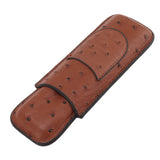 Cigar Case Holder PU Leather Brown 2 Finger Cigar Carrying Case with Front Pocket Portable for Anniversary Father's Day Gift - Extra Image