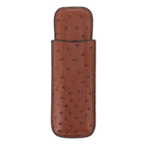Cigar Case Holder PU Leather Brown 2 Finger Cigar Carrying Case with Front Pocket Portable for Anniversary Father's Day Gift - Extra Image