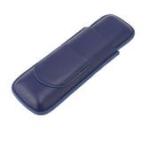 Cigar Case Elegant Vintage Hand Crafted Slim Portable 2 Fingers Cigar Holder for Travel Party Business Blue