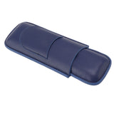 Cigar Case Elegant Vintage Hand Crafted Slim Portable 2 Fingers Cigar Holder for Travel Party Business Blue - Top-Down View