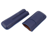 Cigar Case Elegant Vintage Hand Crafted Slim Portable 2 Fingers Cigar Holder for Travel Party Business Blue