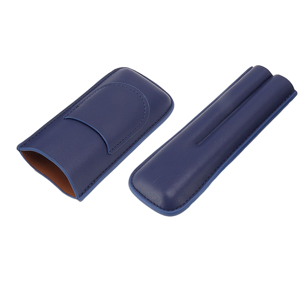 Cigar Case Elegant Vintage Hand Crafted Slim Portable 2 Fingers Cigar Holder for Travel Party Business Blue