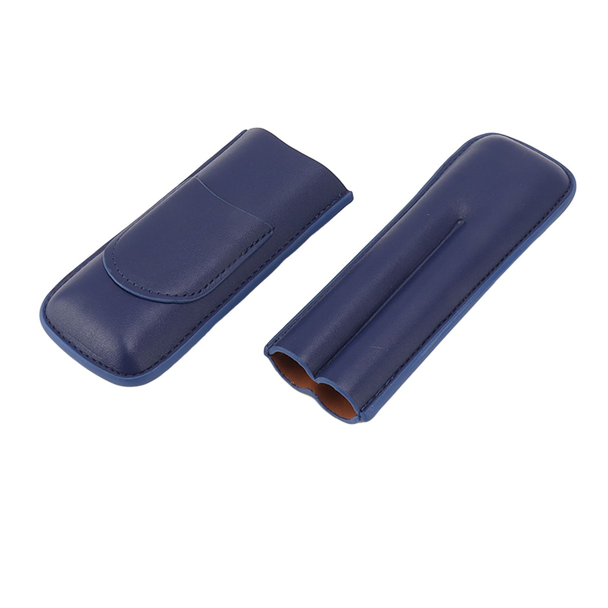 Cigar Case Elegant Vintage Hand Crafted Slim Portable 2 Fingers Cigar Holder for Travel Party Business Blue