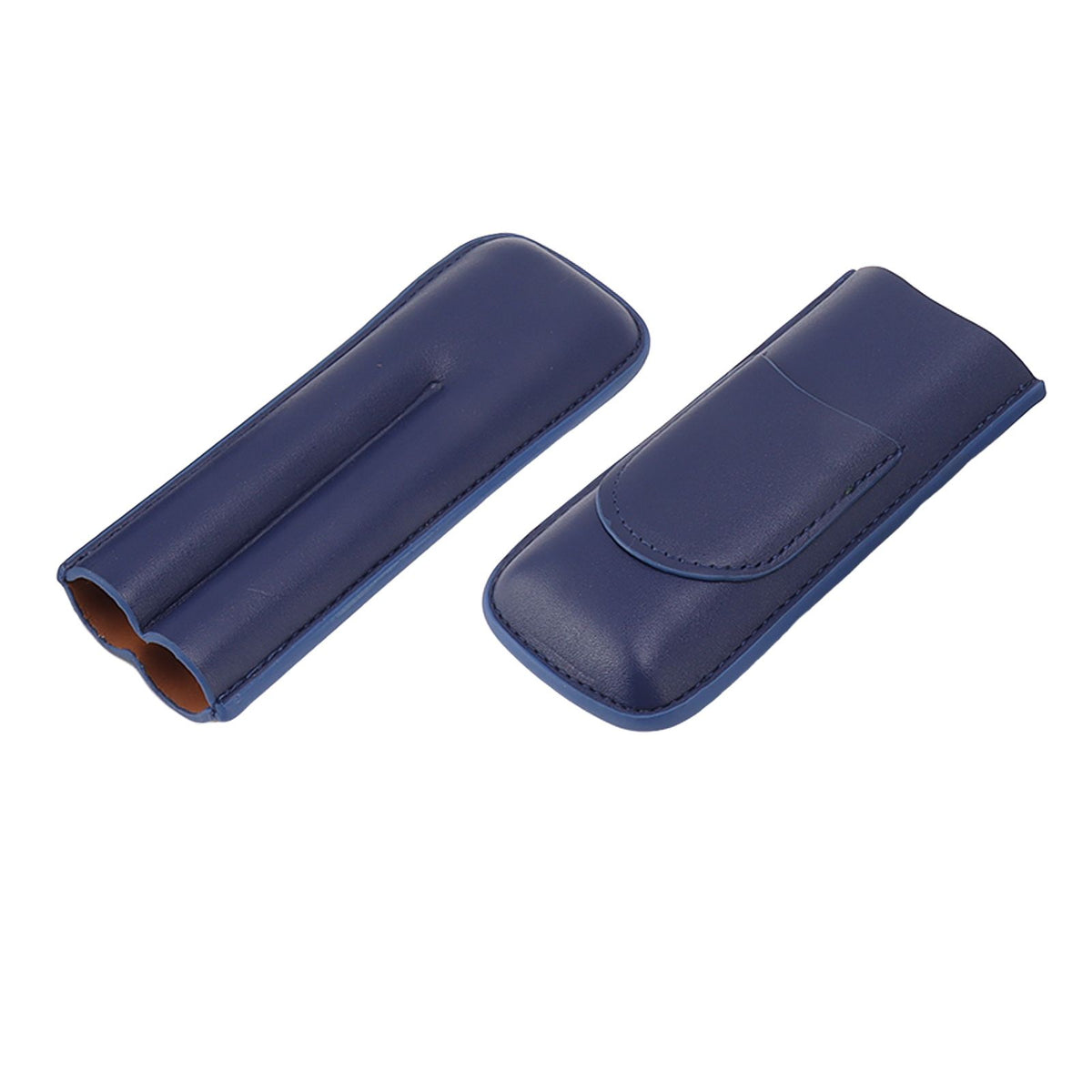 Cigar Case Elegant Vintage Hand Crafted Slim Portable 2 Fingers Cigar Holder for Travel Party Business Blue