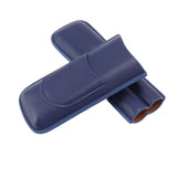 Cigar Case Elegant Vintage Hand Crafted Slim Portable 2 Fingers Cigar Holder for Travel Party Business Blue