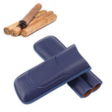 Cigar Case Elegant Vintage Hand Crafted Slim Portable 2 Fingers Cigar Holder for Travel Party Business Blue