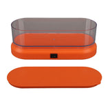 Mini Cleaning Machine Low Noise Portable Ultrasound Cleaner for Jewelry Glasses Makeup Brush Orange - Front View