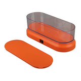 Mini Cleaning Machine Low Noise Portable Ultrasound Cleaner for Jewelry Glasses Makeup Brush Orange