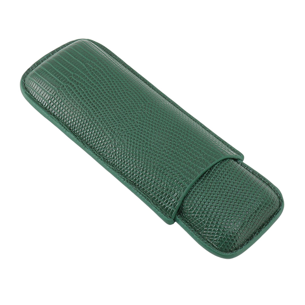 Cigar Case Fashion Elegant Portable Sturdy Crocodilian Skin Texture Faux Leather 2 Fingers Cigar Holder