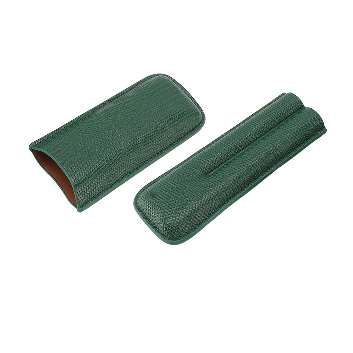 Cigar Case Fashion Elegant Portable Sturdy Crocodilian Skin Texture Faux Leather 2 Fingers Cigar Holder