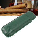 Cigar Case Fashion Elegant Portable Sturdy Crocodilian Skin Texture Faux Leather 2 Fingers Cigar Holder - Extra Image