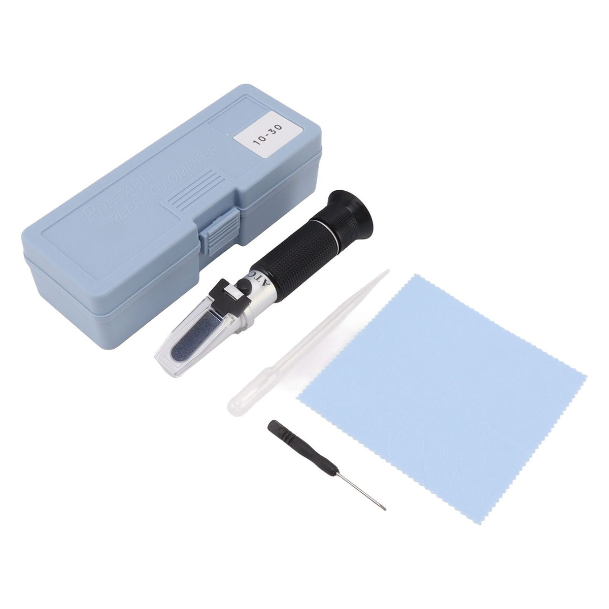 Brix Meter Refractometer 10‑30% Aluminum Portable Handheld Sugar Content Hydrometer for Fruit Honey Other Sugary Drink