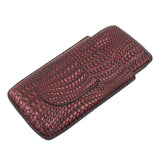 3 Finger Cigar Case Woven Pattern Portable Travel Leather Cigar Humidor Case Smoking Accessories Purple - Top-Down View