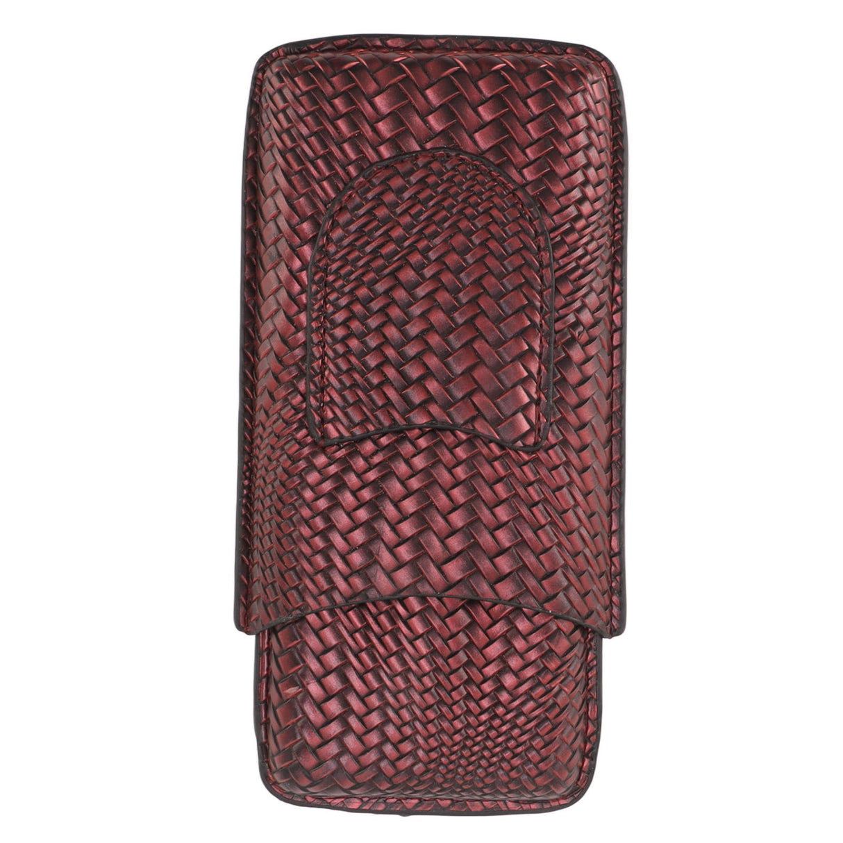3 Finger Cigar Case Woven Pattern Portable Travel Leather Cigar Humidor Case Smoking Accessories Purple