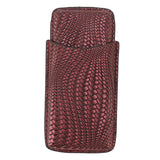 3 Finger Cigar Case Woven Pattern Portable Travel Leather Cigar Humidor Case Smoking Accessories Purple