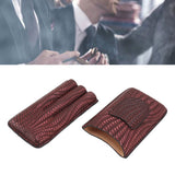 3 Finger Cigar Case Woven Pattern Portable Travel Leather Cigar Humidor Case Smoking Accessories Purple