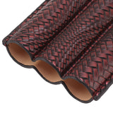 3 Finger Cigar Case Woven Pattern Portable Travel Leather Cigar Humidor Case Smoking Accessories Purple