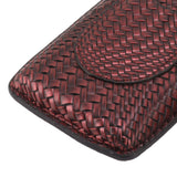 3 Finger Cigar Case Woven Pattern Portable Travel Leather Cigar Humidor Case Smoking Accessories Purple - Extra Image