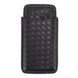 3 Sticks Portable Cigar Case Leather Cigar Humidors Travel Moisturizer Cigar Case for Men Gifts Black