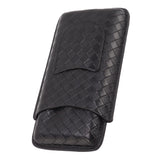 3 Sticks Portable Cigar Case Leather Cigar Humidors Travel Moisturizer Cigar Case for Men Gifts Black