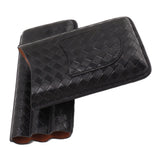 3 Sticks Portable Cigar Case Leather Cigar Humidors Travel Moisturizer Cigar Case for Men Gifts Black