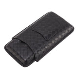3 Sticks Portable Cigar Case Leather Cigar Humidors Travel Moisturizer Cigar Case for Men Gifts Black