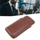 Leather Cigar Case Portable 3 Finger Cigar Humidor Carrying Case with Cutter Pocket for Cigar Lovers Brown - Extra Image