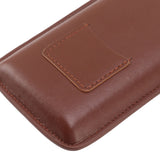 Leather Cigar Case Portable 3 Finger Cigar Humidor Carrying Case with Cutter Pocket for Cigar Lovers Brown