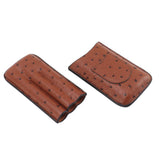 Cigar Case Holder Artificial Leather Brown 3 Finger Cigar Carrying Travel Case Portable for Travel Anniversary Gifts
