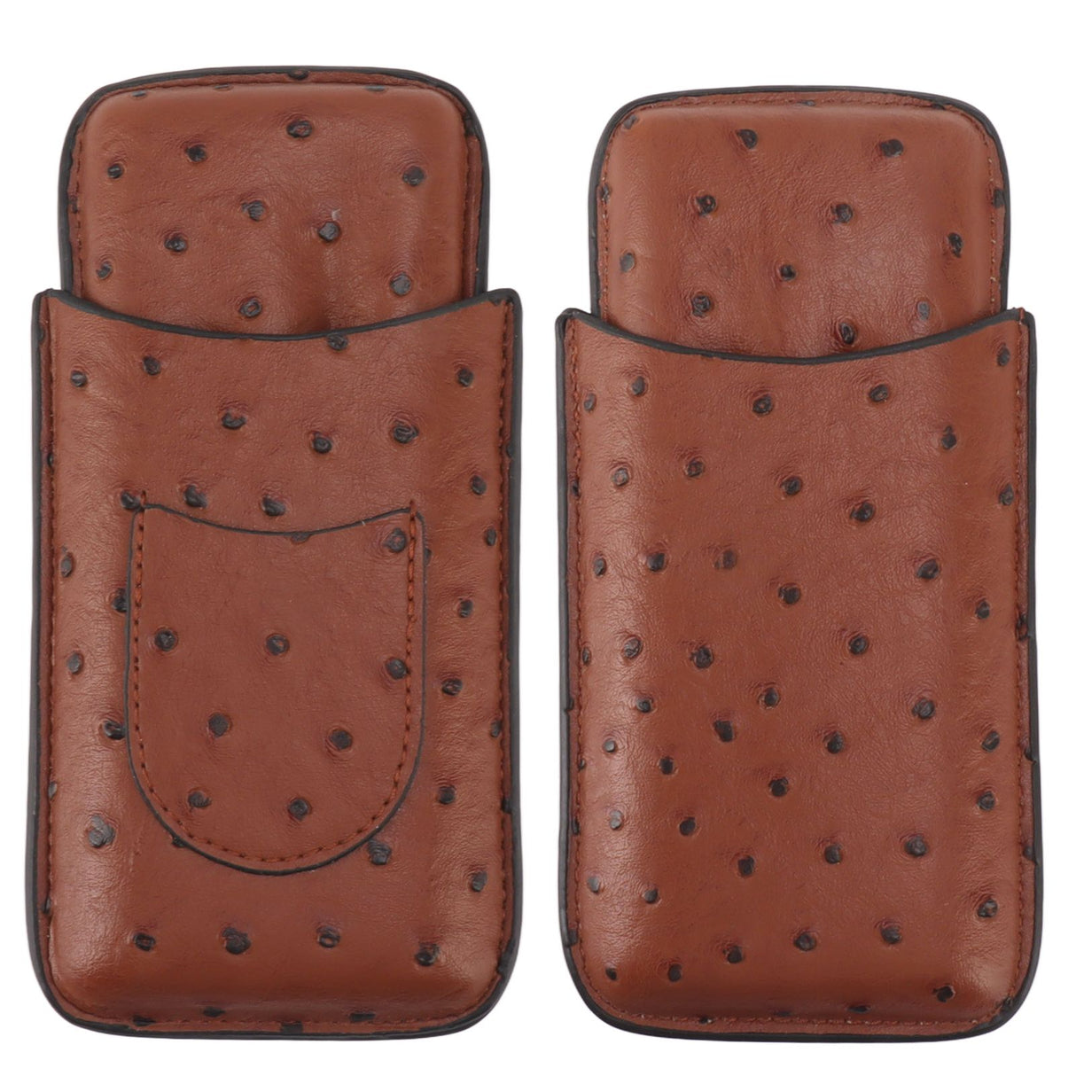 Cigar Case Holder Artificial Leather Brown 3 Finger Cigar Carrying Travel Case Portable for Travel Anniversary Gifts