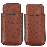 Cigar Case Holder Artificial Leather Brown 3 Finger Cigar Carrying Travel Case Portable for Travel Anniversary Gifts
